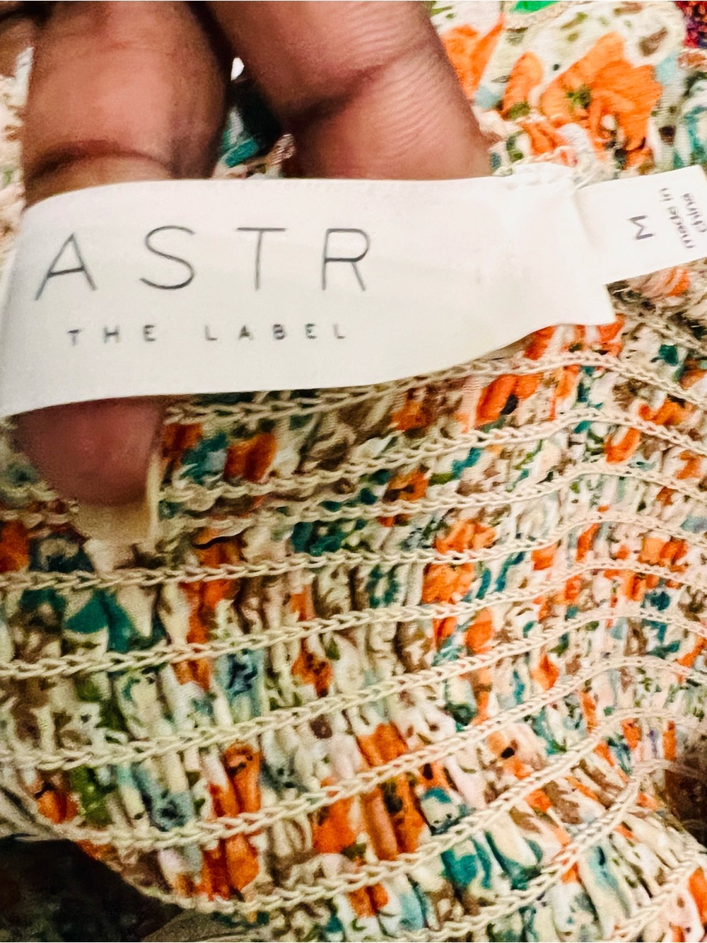Astr Orange Floral Ruched Puff-Sleeve Mini Dress Cottagecore M - Picture 2 of 10
